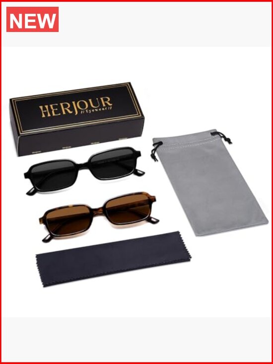 Polarized Rectangle Sunglasses for Women Men 90s Retro UV Protection main image 4